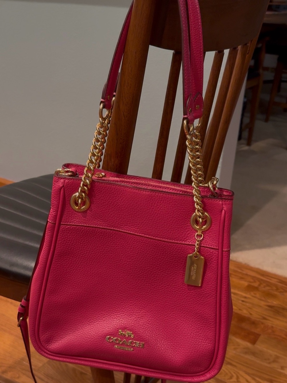Coach Cammie Chain Bucket Bag C8315 Pink Pebbled Leather Crossbody Shoulder Bag - Picture 12 of 12